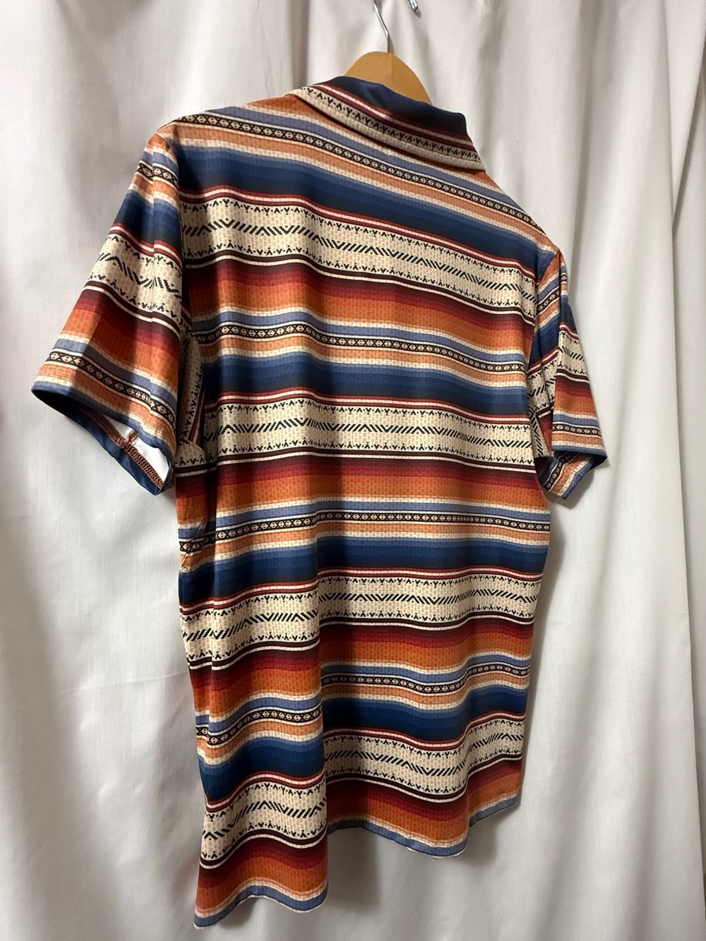 Hooey Striped Polo in Multi Color Serape Navy Beige Red Orange 0162 - Picture 5 of 10